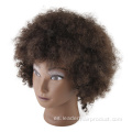 Cabeza de maniquí de cabello humano Cabeza de entrenamiento afro negro